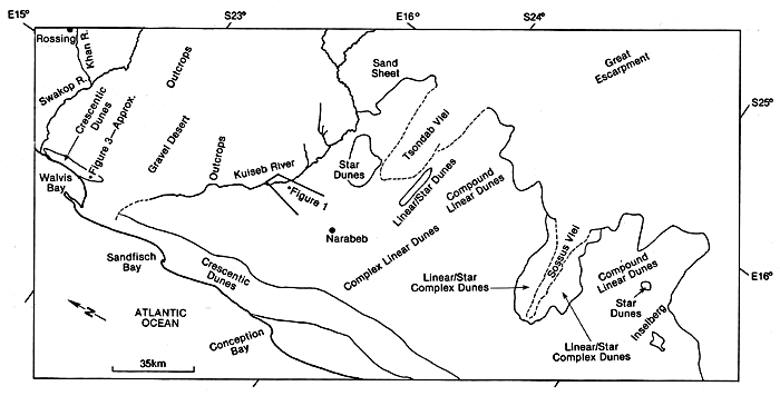 Dune landforms found in Namib desert