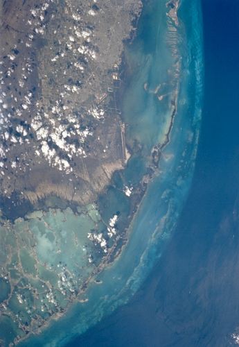 Upper Keys and Florida Bay from Space Shuttle